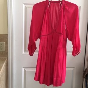 Anthropologie long  sleeve got pink mini dress